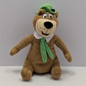 Vintage Yogi Bear Plush Stuffed Animal Toy 8 in Hanna Barbera Cartoon Green Hat
